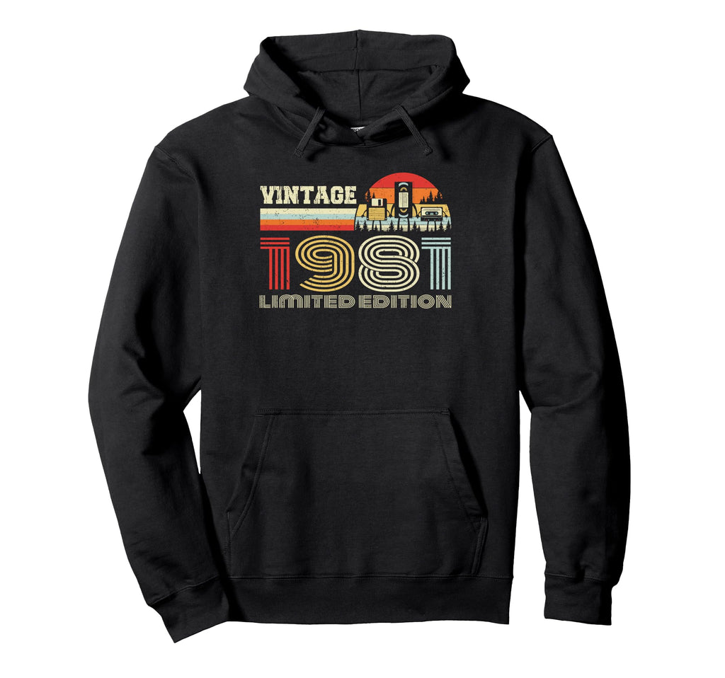 1981 Birthday 1981 Cassette Tape Hoodie - Novelty Apparel for Adults - T-Shirt, Sweatshirt, Hoodie