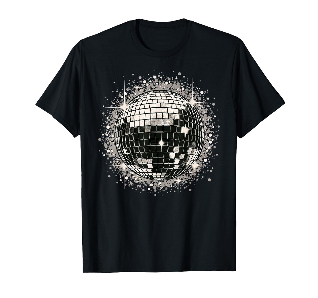 Black White Disco Ball Party T-Shirt - Custom Art Print Unisex - T-Shirt, Sweatshirt, Hoodie