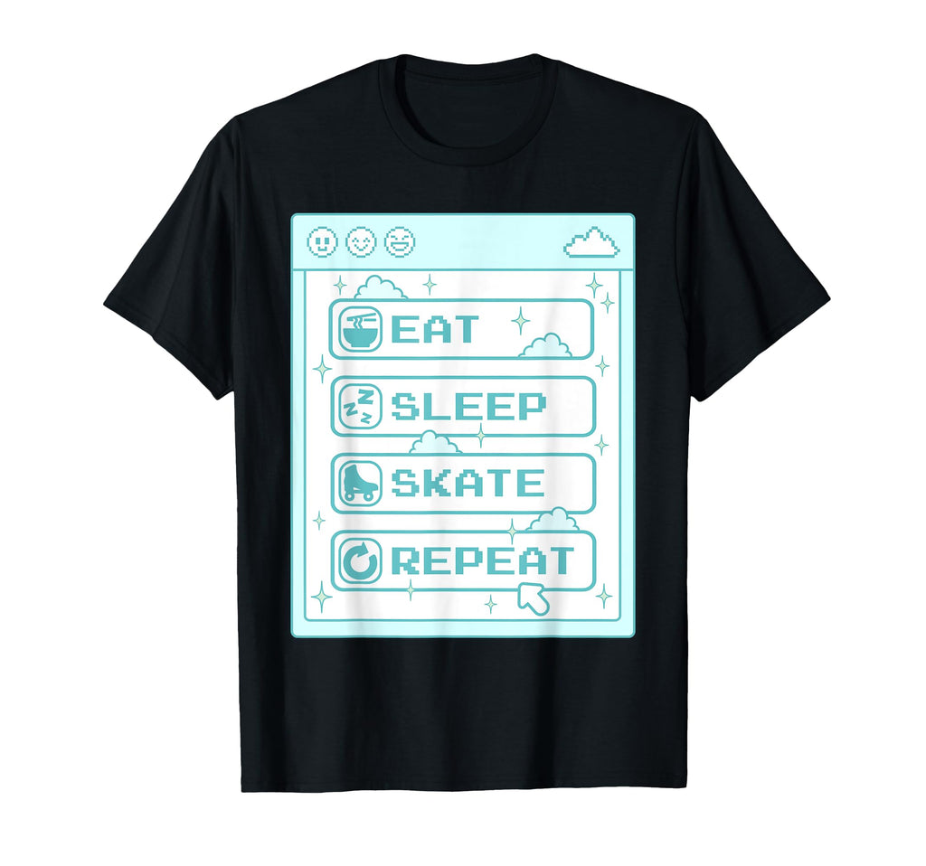 Computer Geek Eat Sleep Skate Repeat T-Shirt - Aesthetic Graphic Unisex - T-Shirt, Sweatshirt, Hoodie
