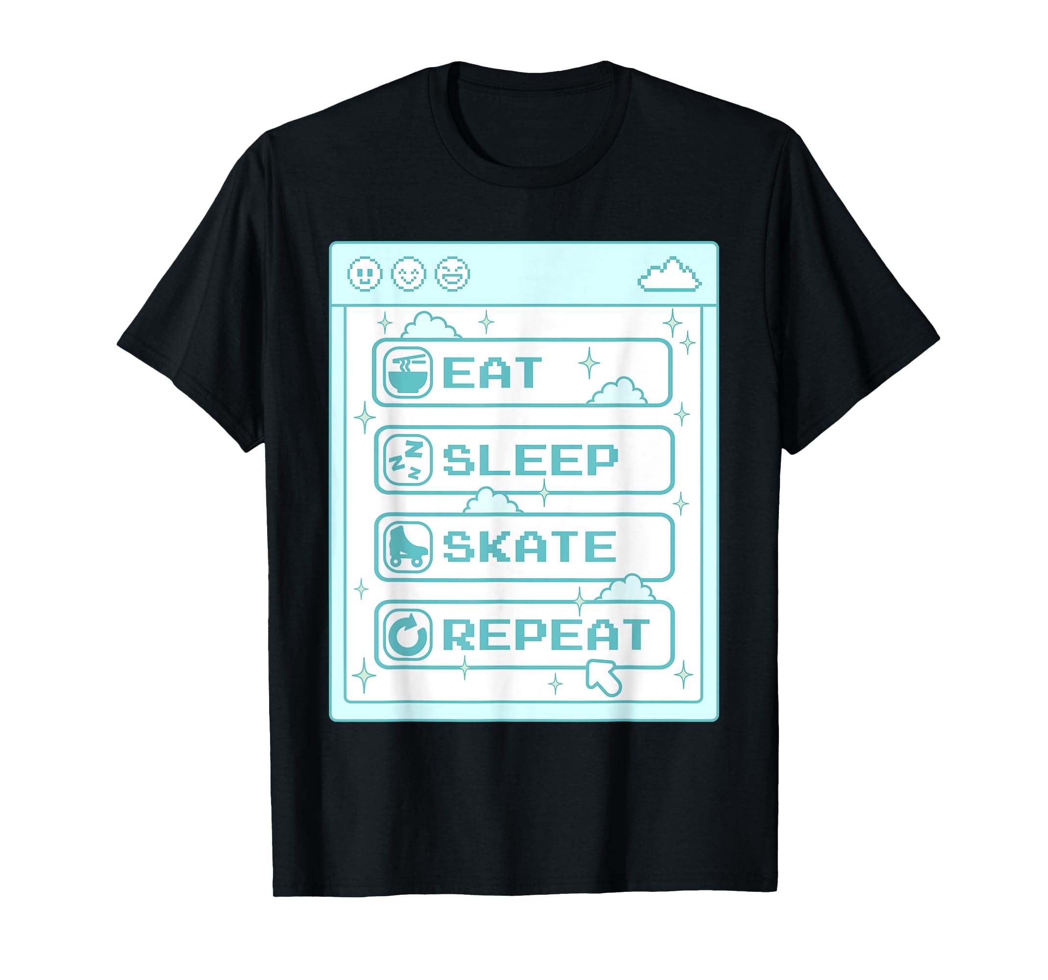 Computer Geek Eat Sleep Skate Repeat T-Shirt - Aesthetic Graphic Unisex - T-Shirt, Sweatshirt, Hoodie