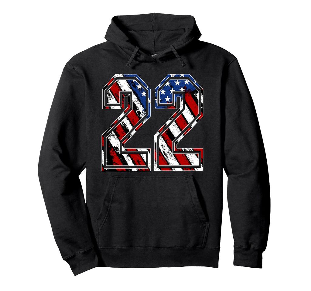 Number 22 Red White And Blue Hoodie - Casual Everyday Wear Men Women - T-Shirt, Sweatshirt, Hoodie