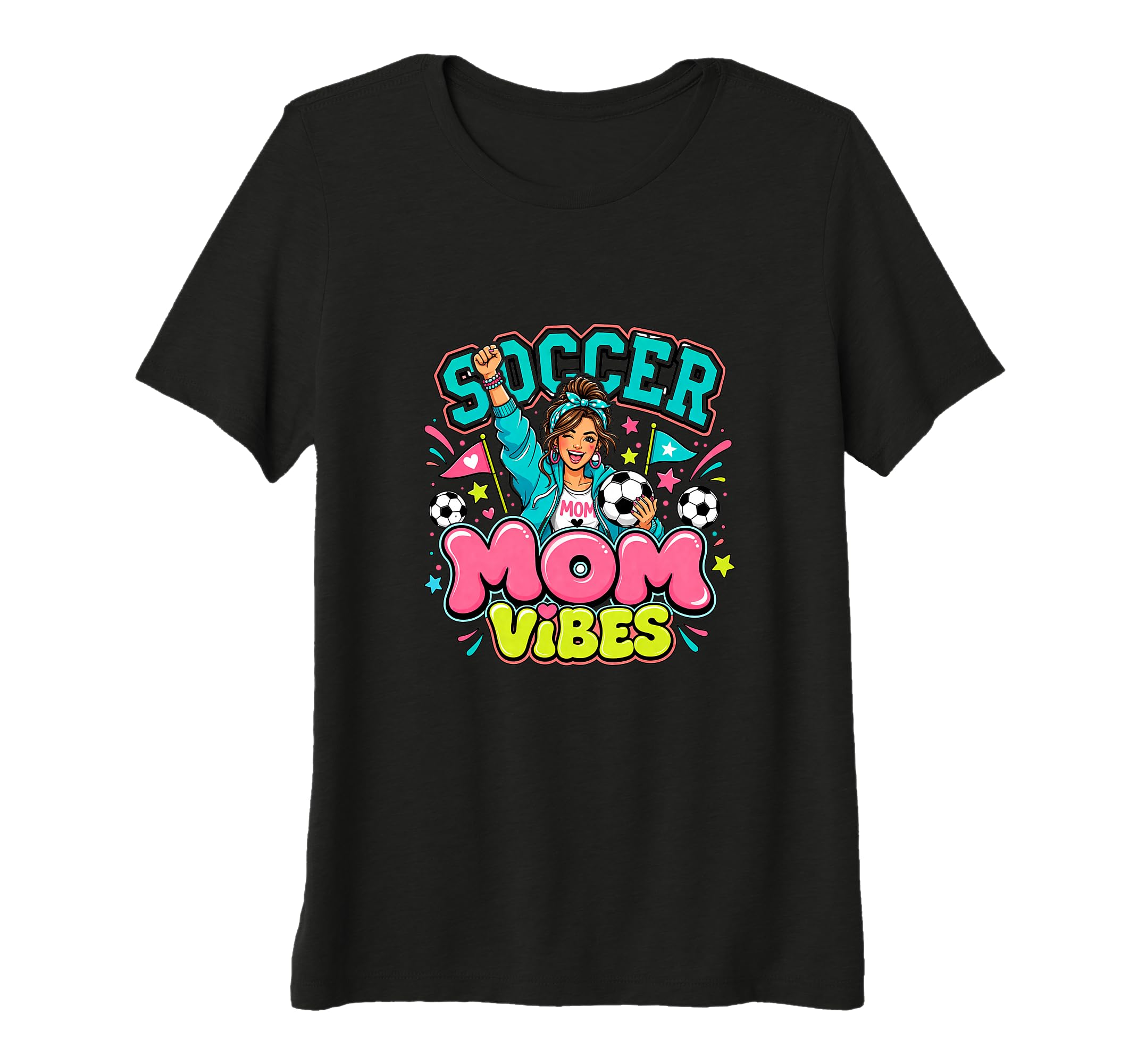 Womens Soccer Mom Vibes Sports Cheer Tri T-Shirt - Minimalist Print Unisex - T-Shirt, Sweatshirt, Hoodie