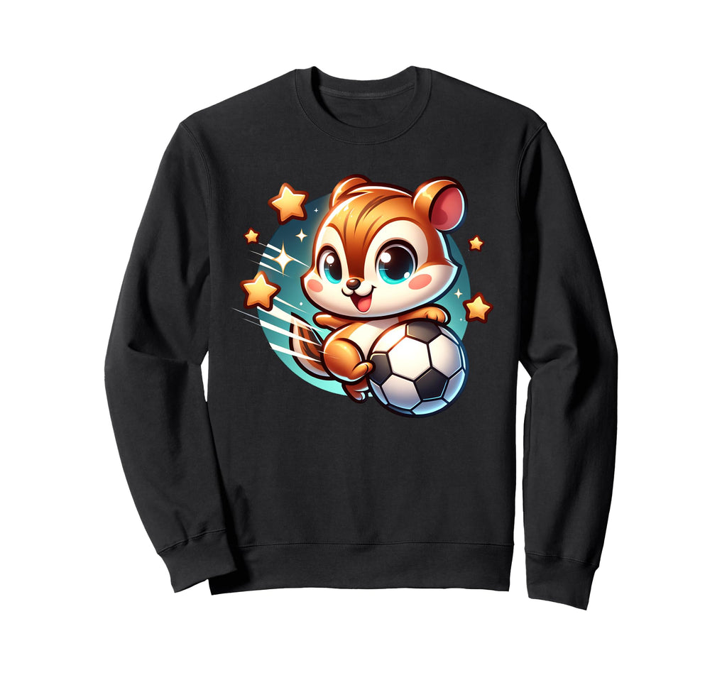 Chipmunk Soccer Player Kicking Sweatshirt - Trendy Graphic Men Women - T-Shirt, Sweatshirt, Hoodie
