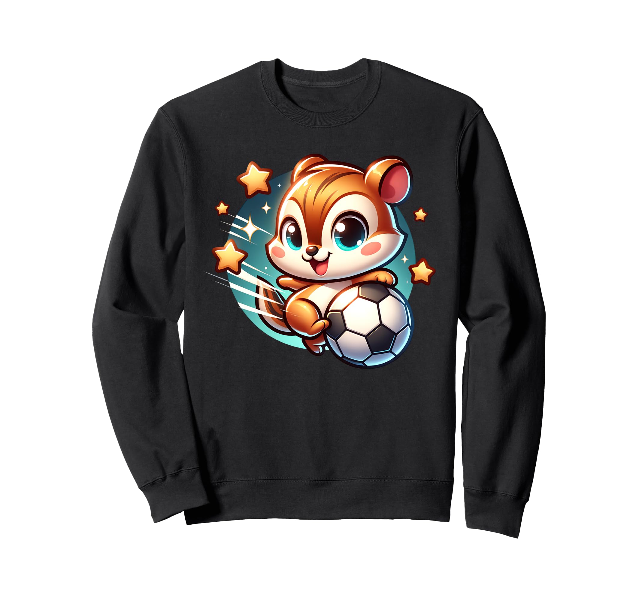 Chipmunk Soccer Player Kicking Sweatshirt - Trendy Graphic Men Women - T-Shirt, Sweatshirt, Hoodie