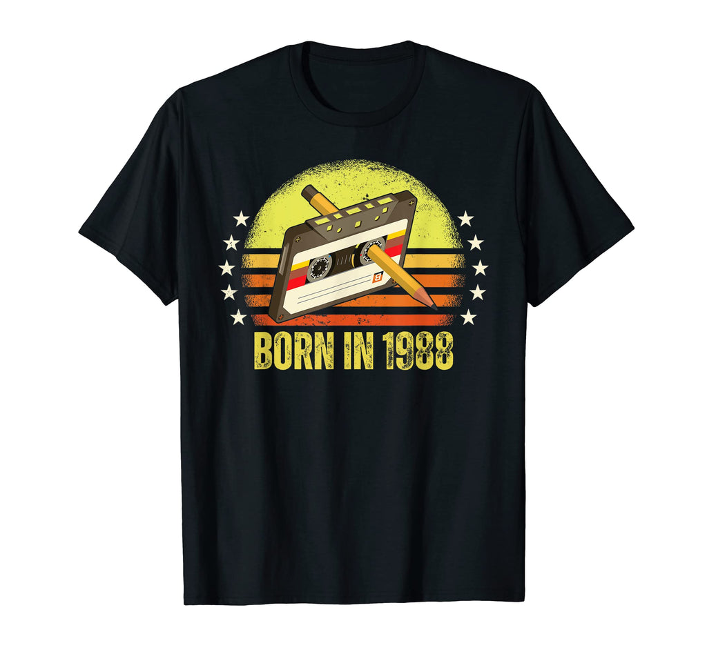 Born 1988 Cassette Tape Pencil T-Shirt - Fun Novelty Design for Adults - T-Shirt, Sweatshirt, Hoodie