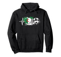 Algerian Soccer Heartbeat Flag Football Hoodie - Novelty Apparel Unisex - T-Shirt, Sweatshirt, Hoodie