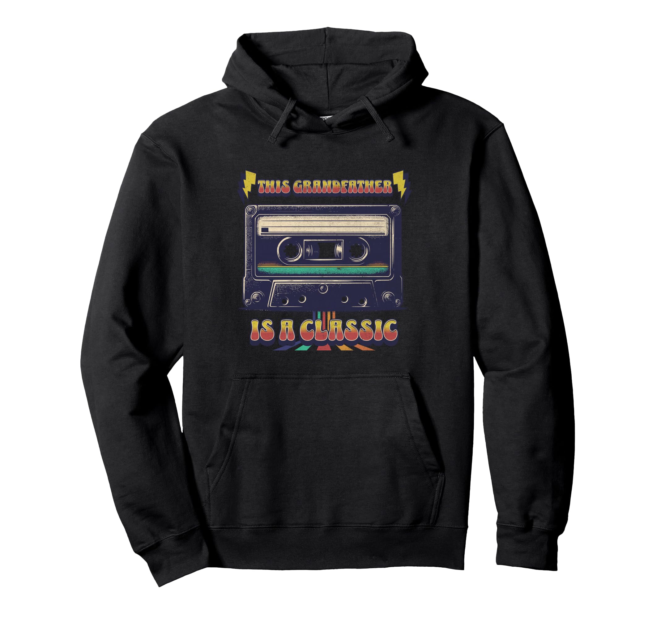 This Grandfather Is Cassette Tape Music Hoodie - Fun Novelty Design Unisex - T-Shirt, Sweatshirt, Hoodie