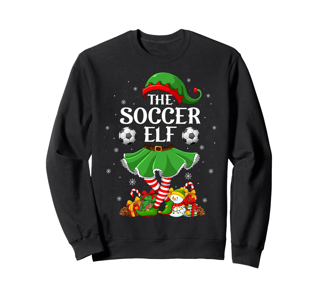 Soccer Elf Family Elf Squad Sweatshirt - Graphic Print for Adults - T-Shirt, Sweatshirt, Hoodie