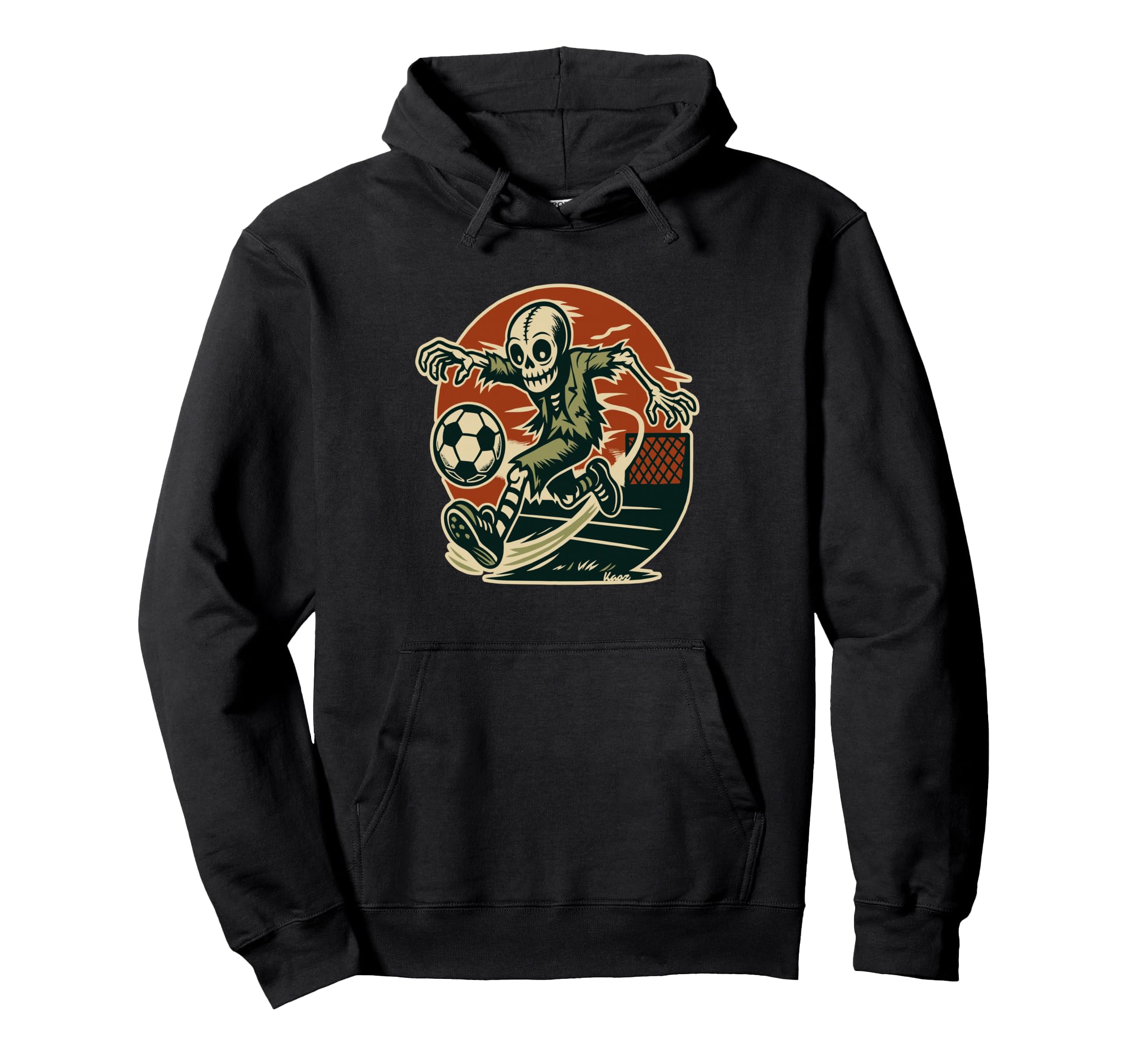 Skeleton Soccer Player Comic Hoodie - Unique Graphic Men Women - T-Shirt, Sweatshirt, Hoodie