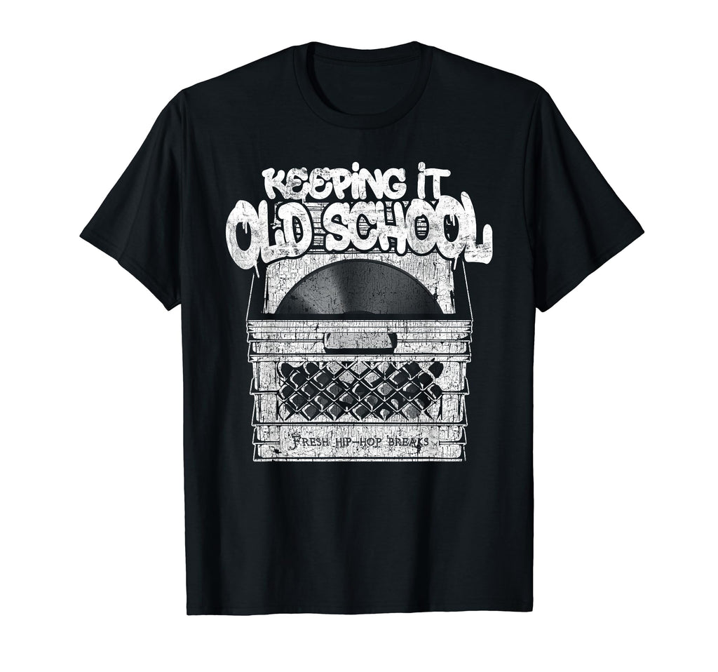 Keeping It Old School Vinyl Record Crate T-Shirt - Minimalist Print Unisex - T-Shirt, Sweatshirt, Hoodie