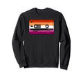 80S 90S Cassette Tape Lesbian Pride Sweatshirt - Unique Graphic Men Women - T-Shirt, Sweatshirt, Hoodie