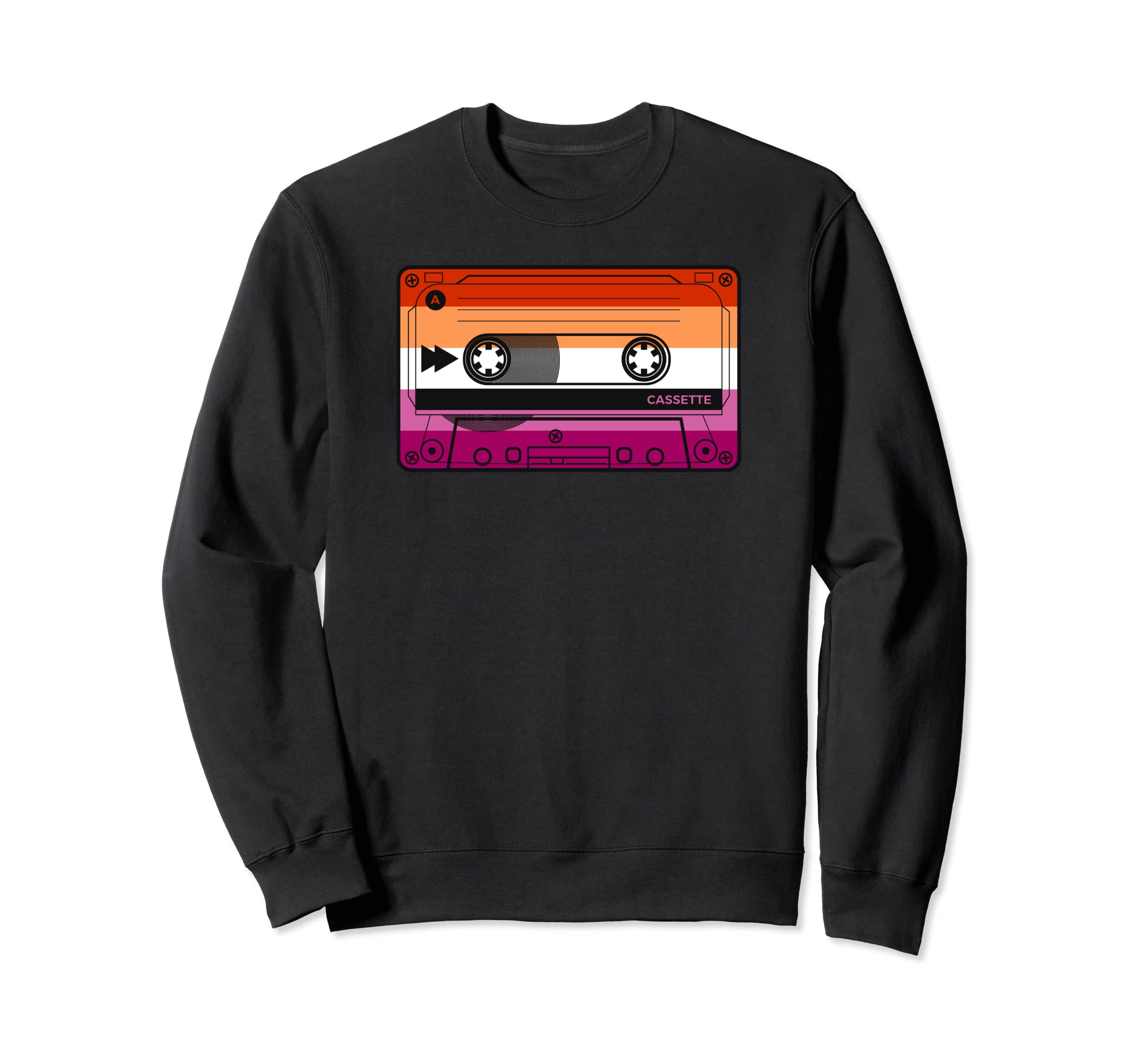 80S 90S Cassette Tape Lesbian Pride Sweatshirt - Unique Graphic Men Women - T-Shirt, Sweatshirt, Hoodie