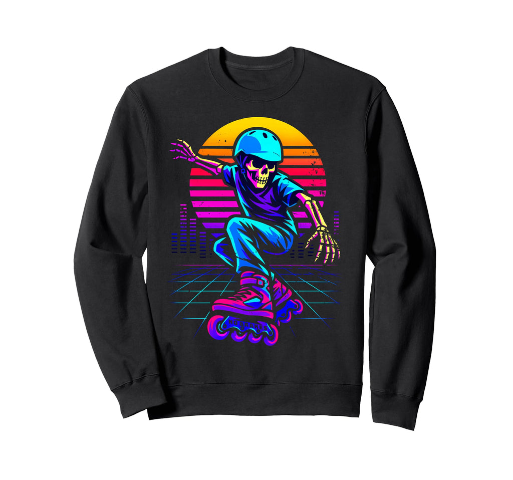 Inline Skating Skeleton Skater Funny Sweatshirt - Unique Graphic Men Women - T-Shirt, Sweatshirt, Hoodie