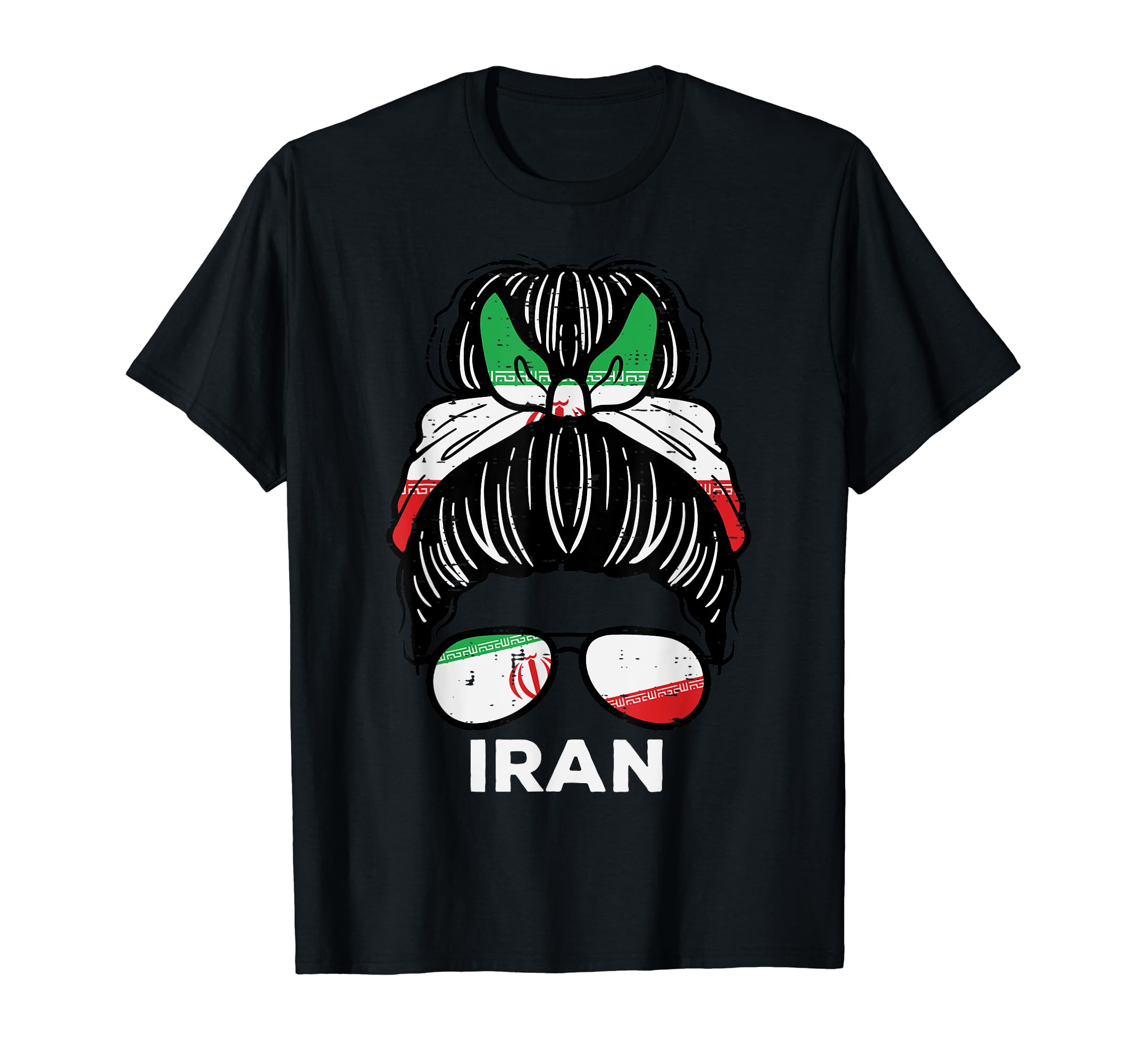 Iran Flag Iranian Hairbun Football T-Shirt - Graphic Print Men Women - T-Shirt, Sweatshirt, Hoodie