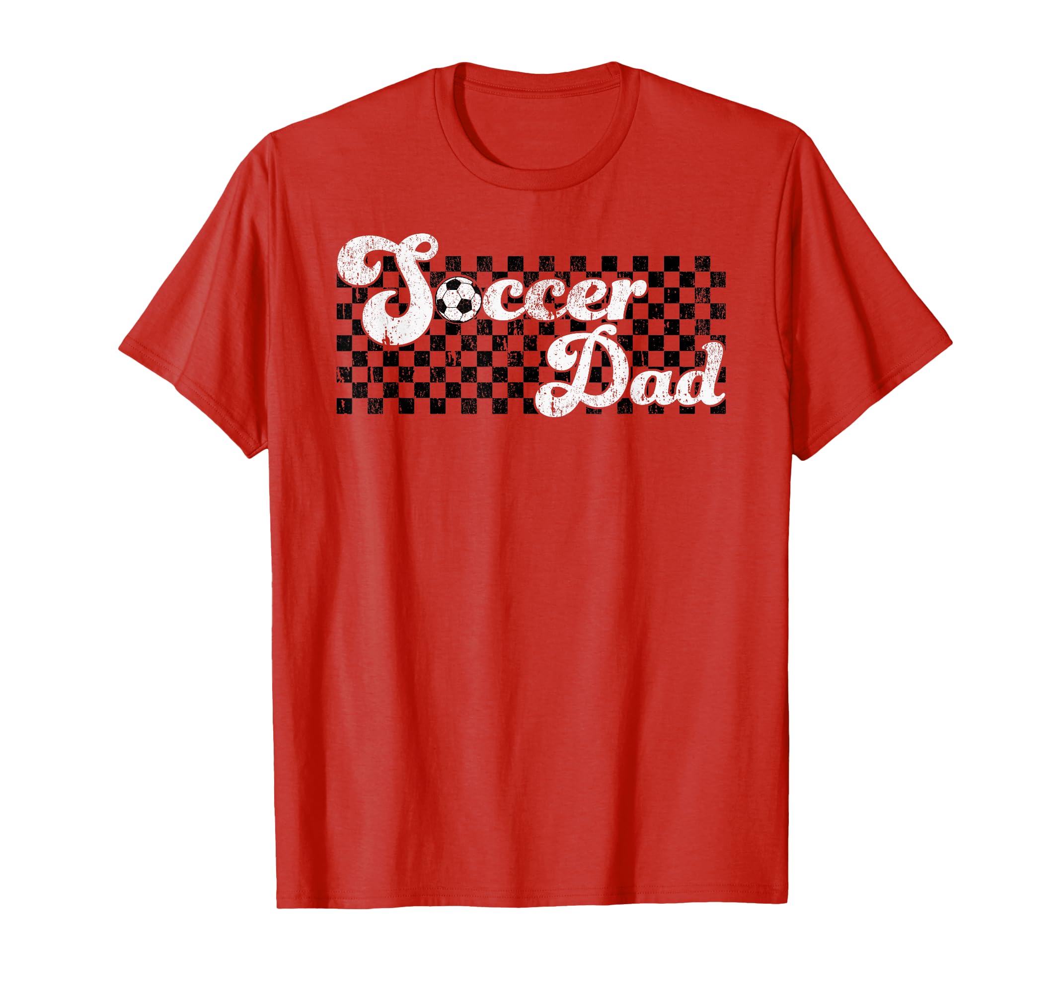 Soccer Dad Daddy Checkered Soccer T-Shirt - Aesthetic Graphic Unisex - T-Shirt, Sweatshirt, Hoodie