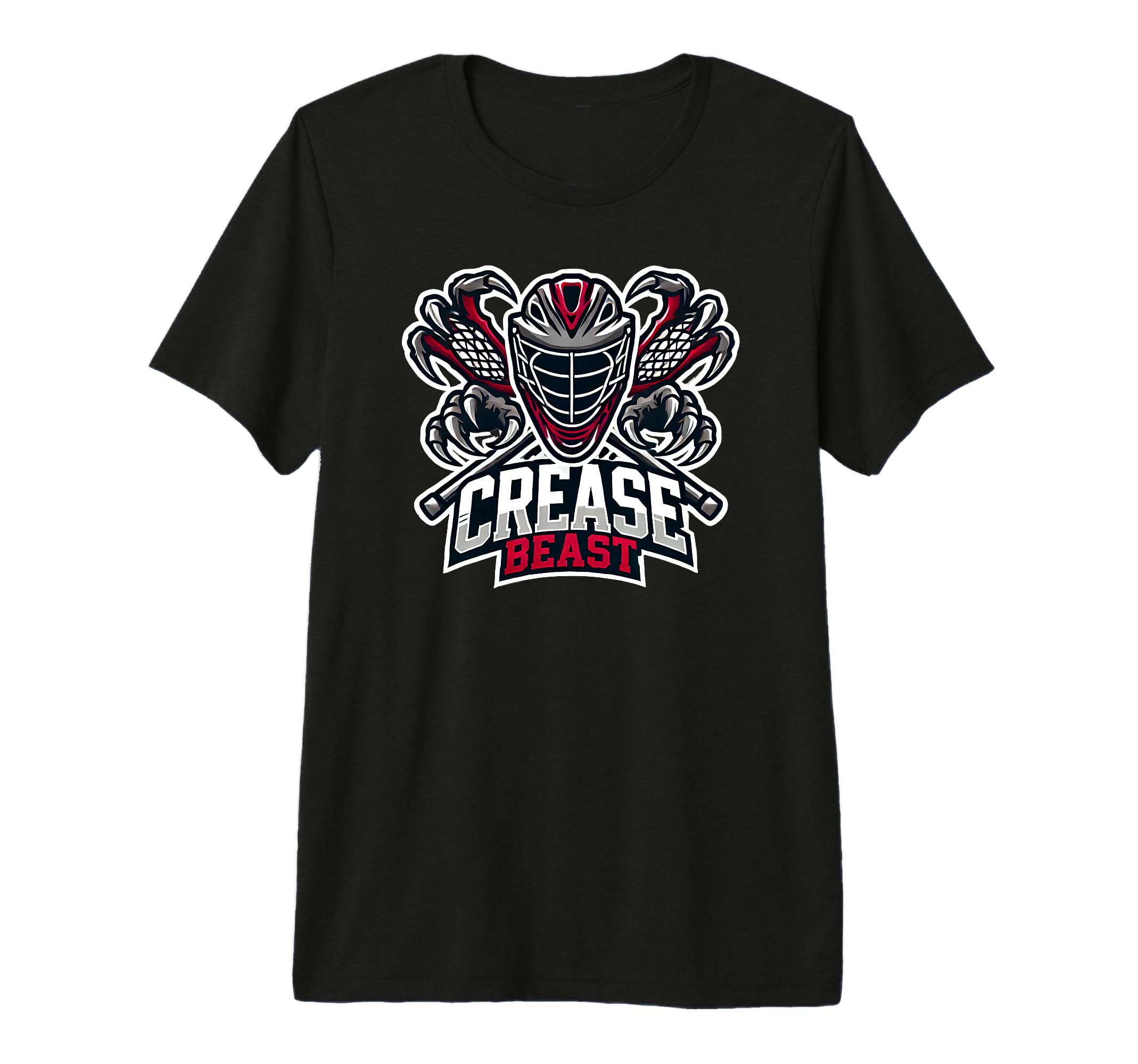 Lacrosse Goalie Crease Beast Funny Wild T-Shirt - Custom Art Print Unisex - T-Shirt, Sweatshirt, Hoodie