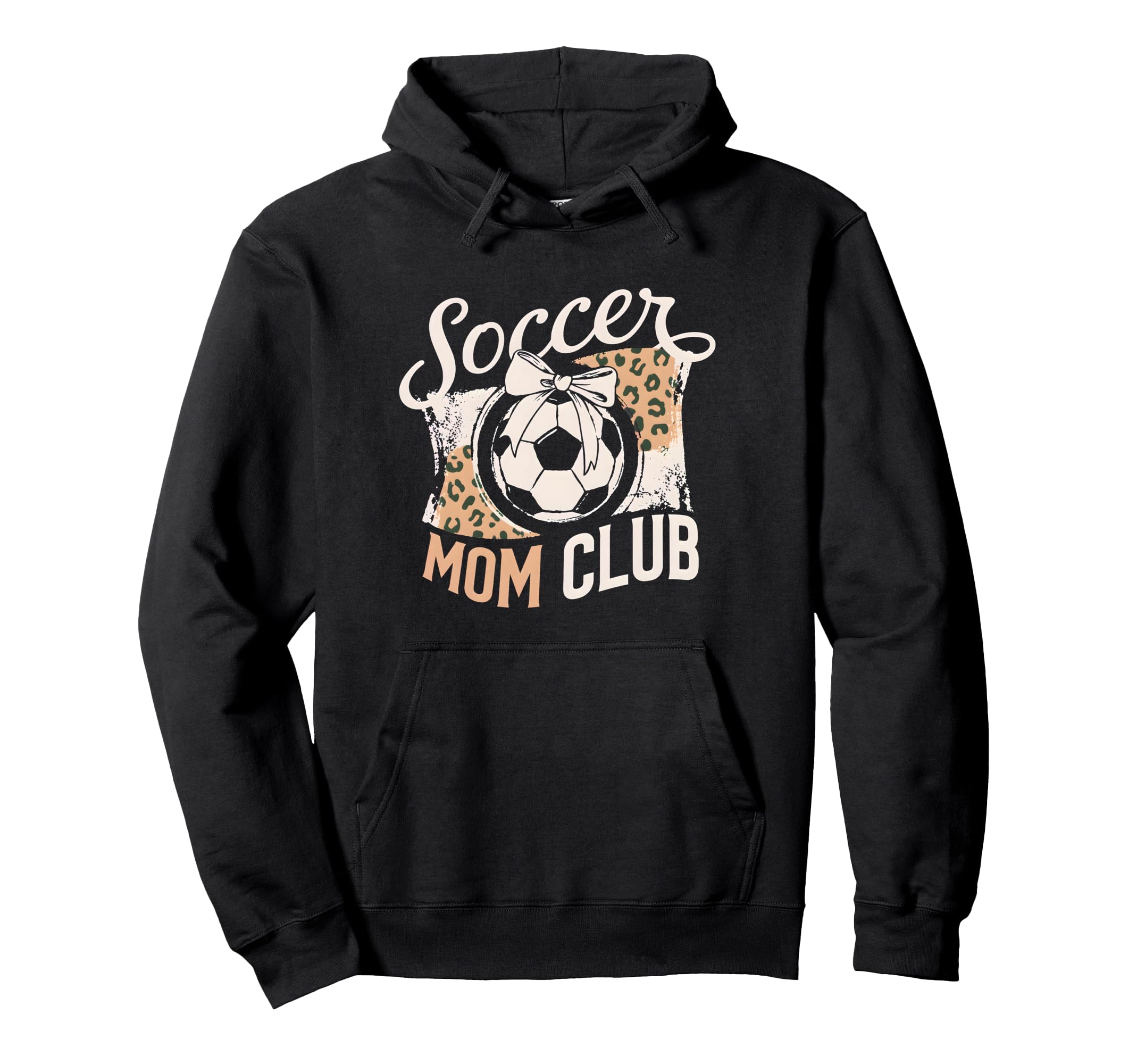 Soccer Mom Club Leopard Bow Mama Pride Hoodie - Novelty Apparel for Adults - T-Shirt, Sweatshirt, Hoodie