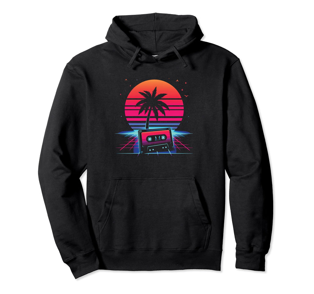 Cassette Vaporwave Oldschool Music Hoodie - Fun Novelty Design Men Women - T-Shirt, Sweatshirt, Hoodie