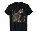 Cat Colorful Floral Patterns Flowers Art T-Shirt - Graphic Print Men Women - T-Shirt, Sweatshirt, Hoodie