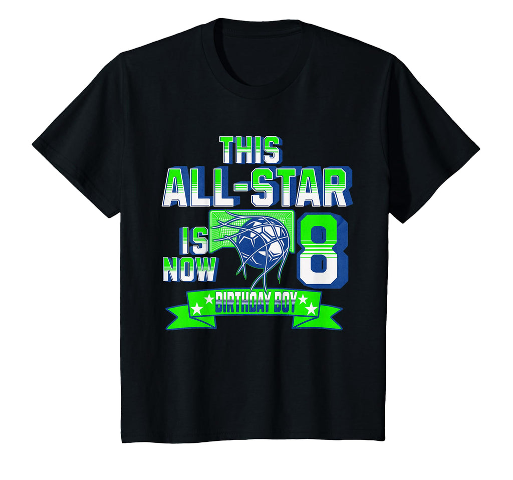 Age 8 Personalized Soccer Party 8Th T-Shirt - Unique Graphic Unisex - T-Shirt, Sweatshirt, Hoodie