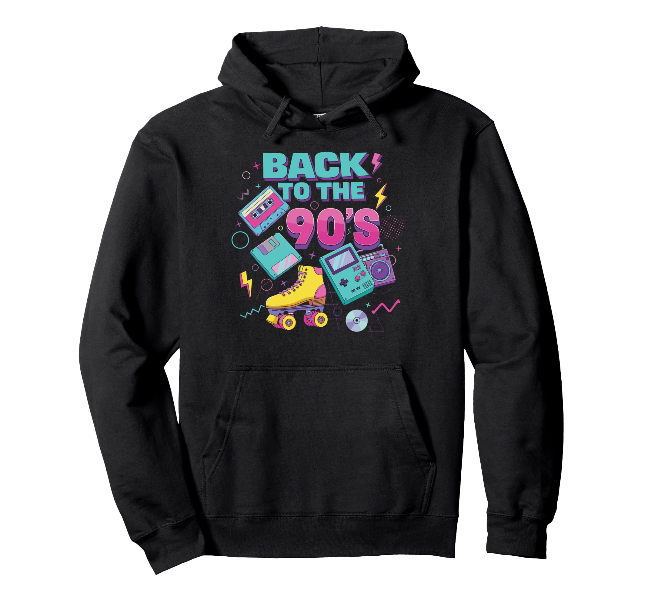 Back To 90S Roller Skates Cassette Tape Hoodie - Graphic Print Men Women - T-Shirt, Sweatshirt, Hoodie