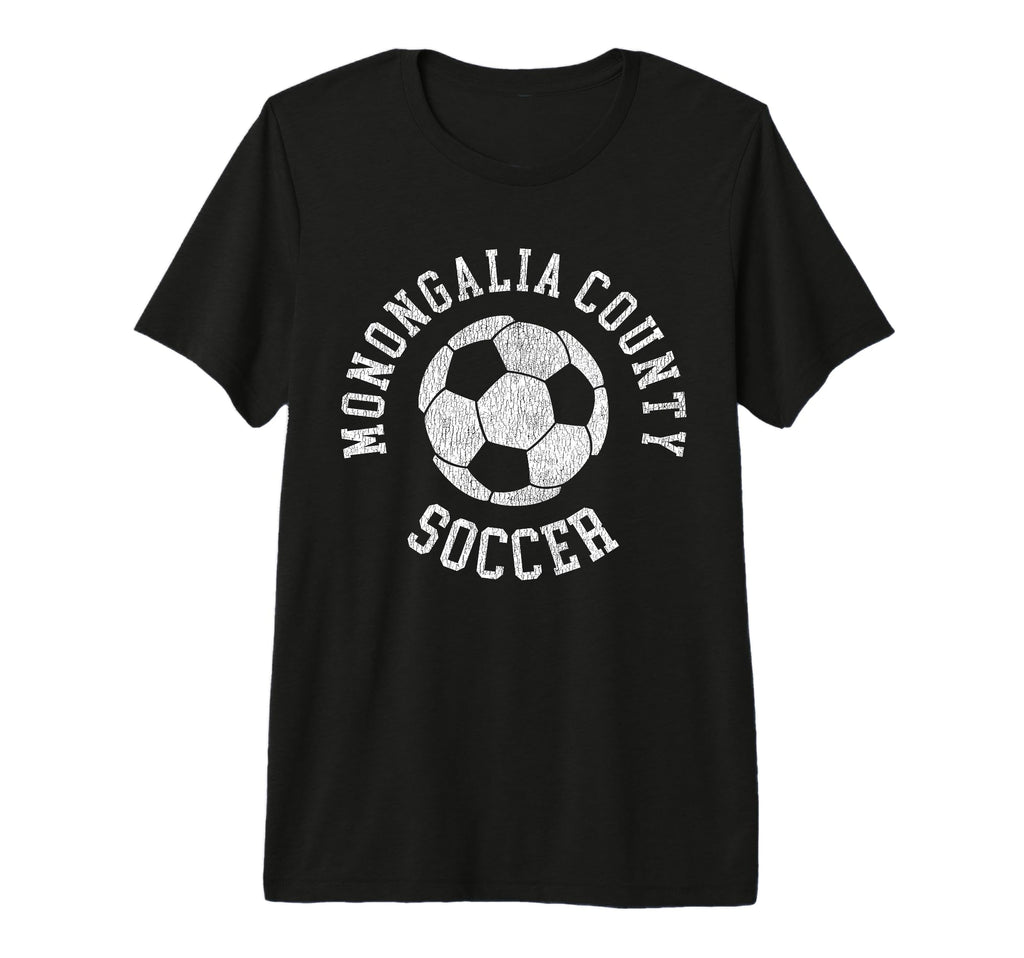 Monongalia County Soccer Distressed T-Shirt - Custom Art Print Men Women - T-Shirt, Sweatshirt, Hoodie