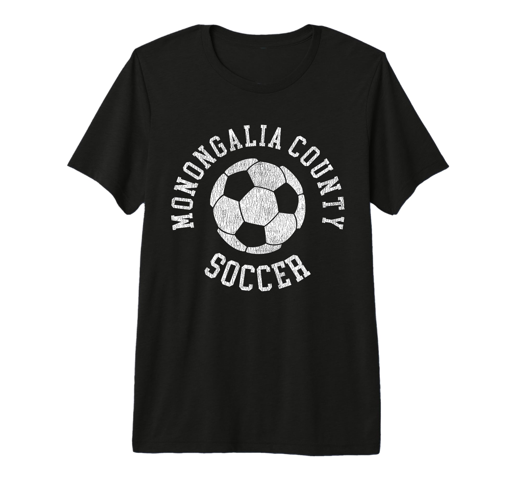 Monongalia County Soccer Distressed T-Shirt - Custom Art Print Men Women - T-Shirt, Sweatshirt, Hoodie