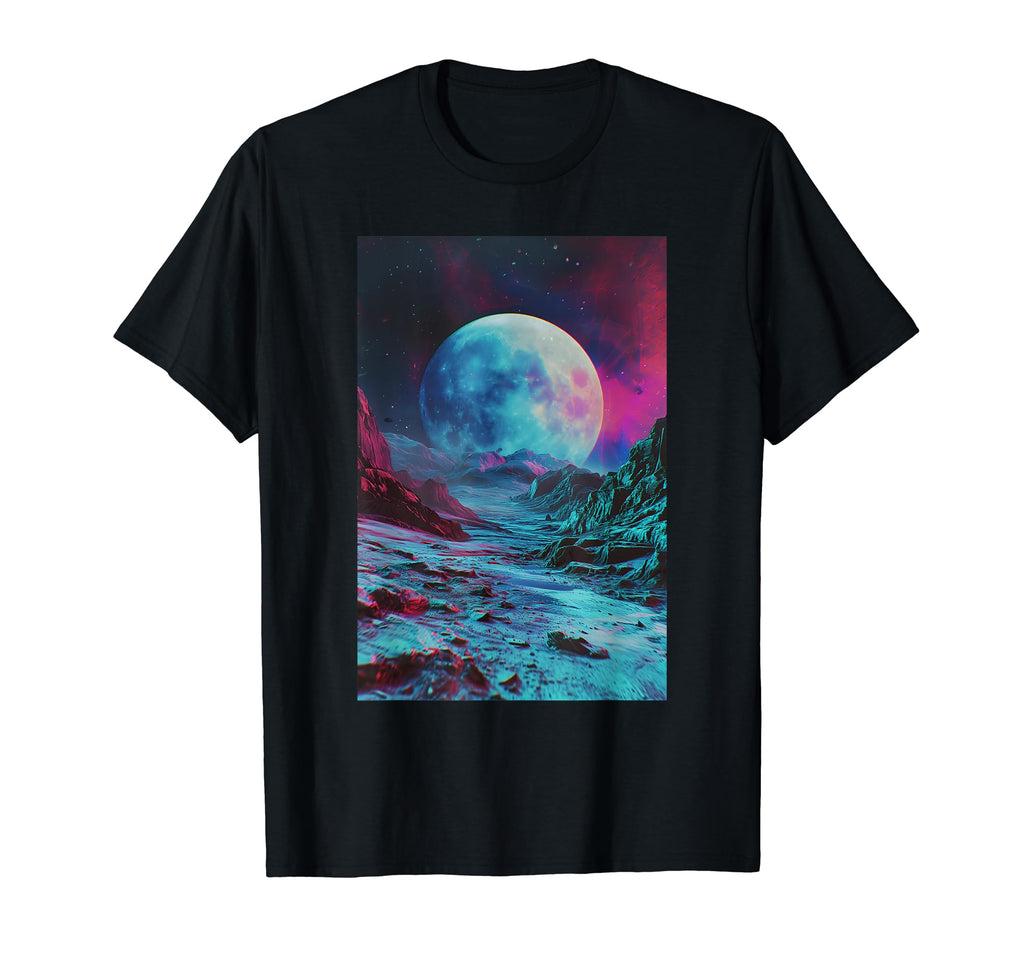 Vhs Glitch Moon 80S Vaporwave Synthwave T-Shirt - Trendy Graphic Unisex - T-Shirt, Sweatshirt, Hoodie