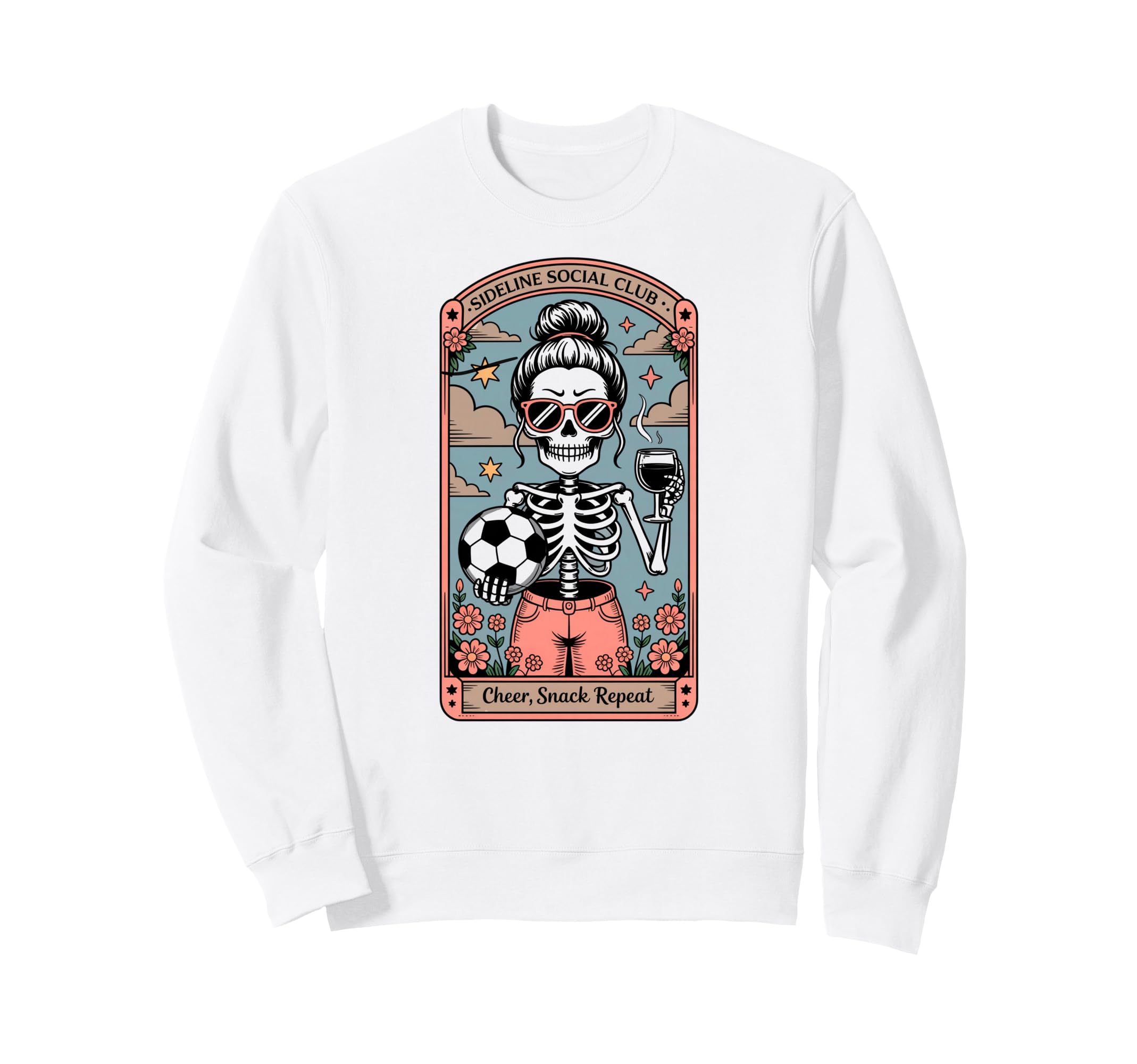 Sideline Social Club Skeleton Soccer Sweatshirt - Graphic Print for Adults - T-Shirt, Sweatshirt, Hoodie