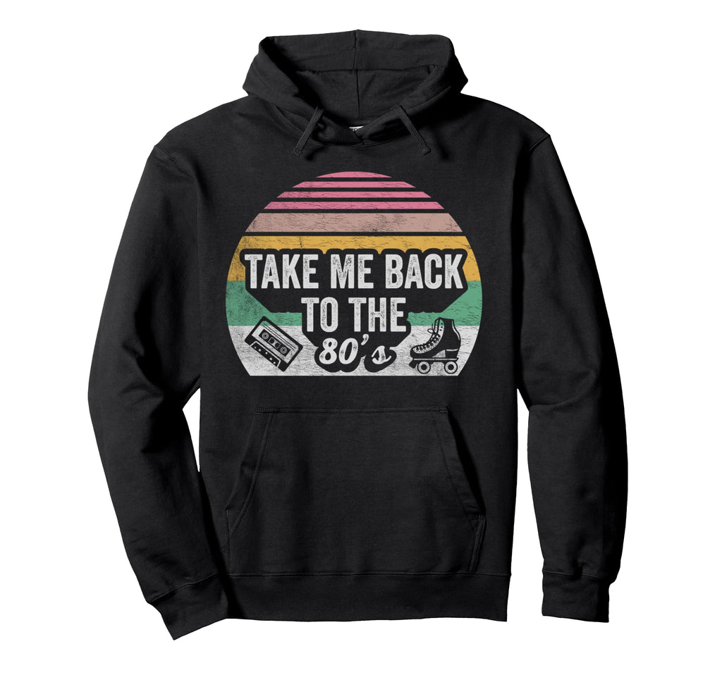 Take Me Back To 80S Vibe Roller Skate Hoodie - Minimalist Print Men Women - T-Shirt, Sweatshirt, Hoodie