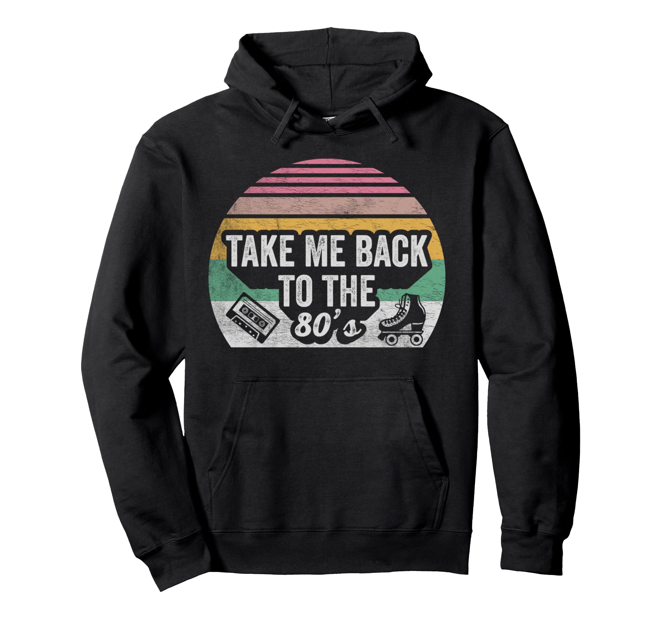 Take Me Back To 80S Vibe Roller Skate Hoodie - Minimalist Print Men Women - T-Shirt, Sweatshirt, Hoodie