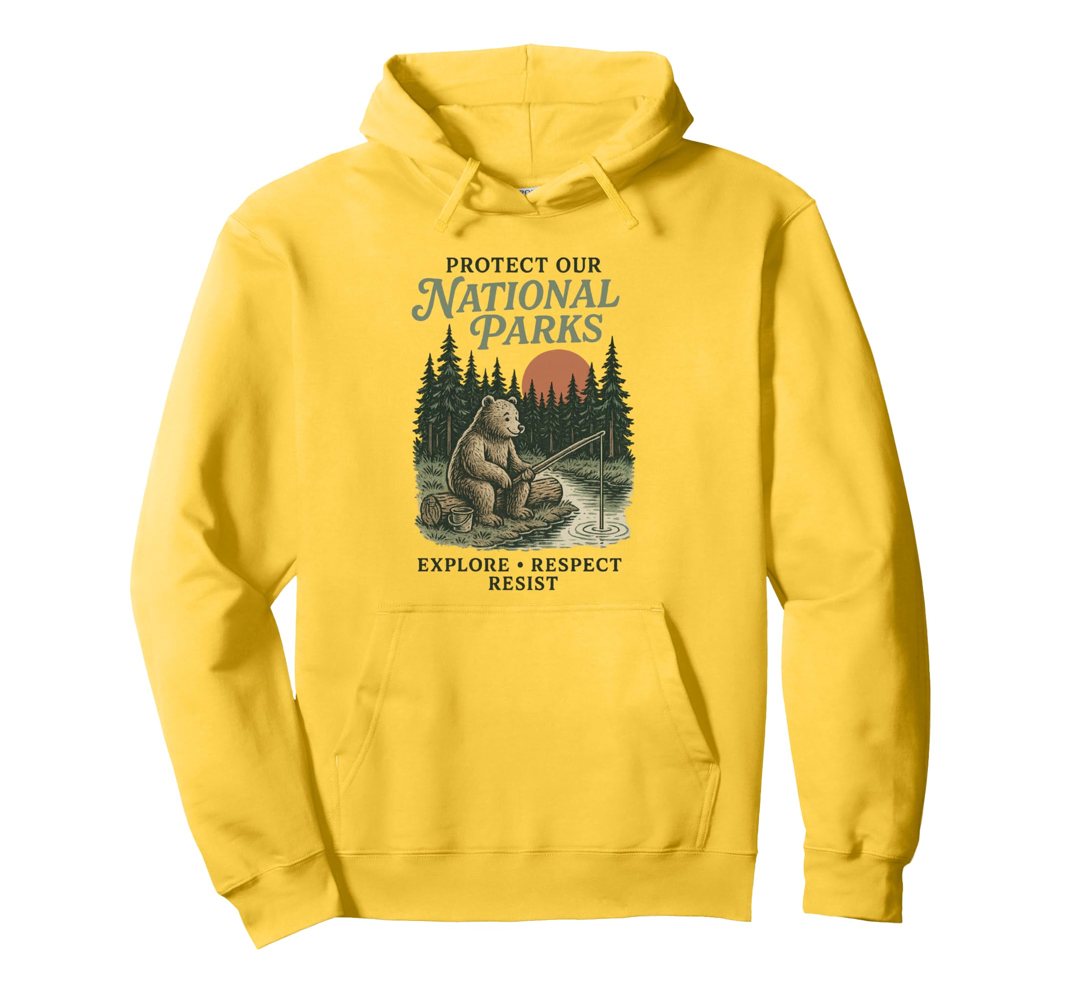 Protect Our National Parks Nature Bear Hoodie - Custom Art Print Men Women - T-Shirt, Sweatshirt, Hoodie