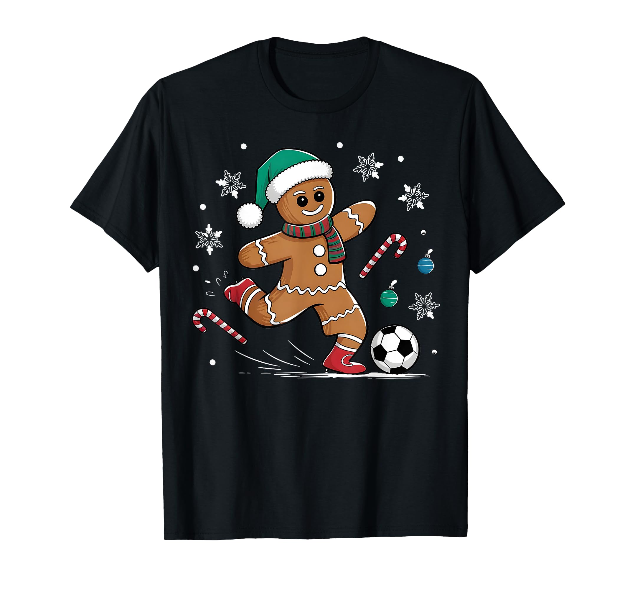 Gingerbread Soccer Player Cookie Game T-Shirt - Unique Graphic for Adults - T-Shirt, Sweatshirt, Hoodie