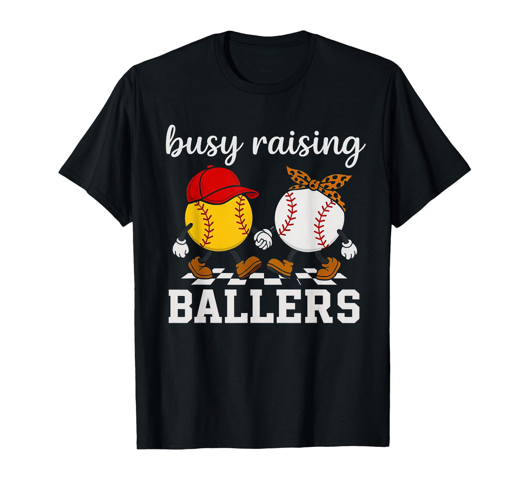 Busy Raising Ballers Softball And T-Shirt - Custom Art Print Men Women - T-Shirt, Sweatshirt, Hoodie