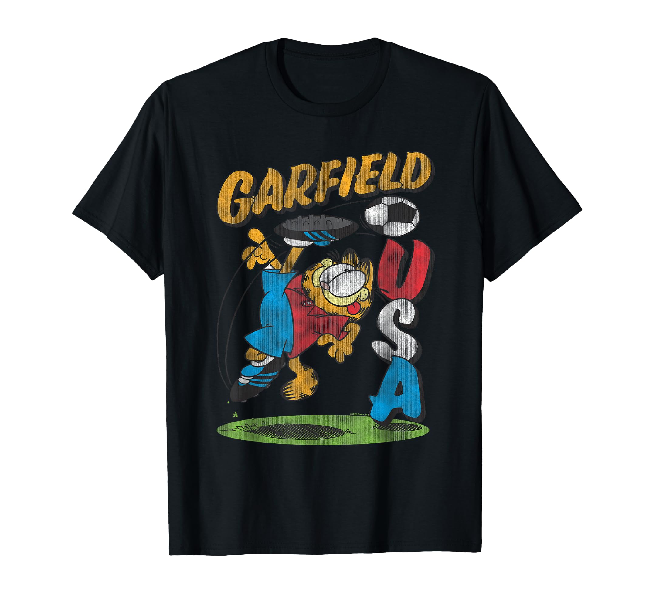Garfield Usa Soccer Sports Cat Cartoon T-Shirt - Novelty Apparel Men Women - T-Shirt, Sweatshirt, Hoodie