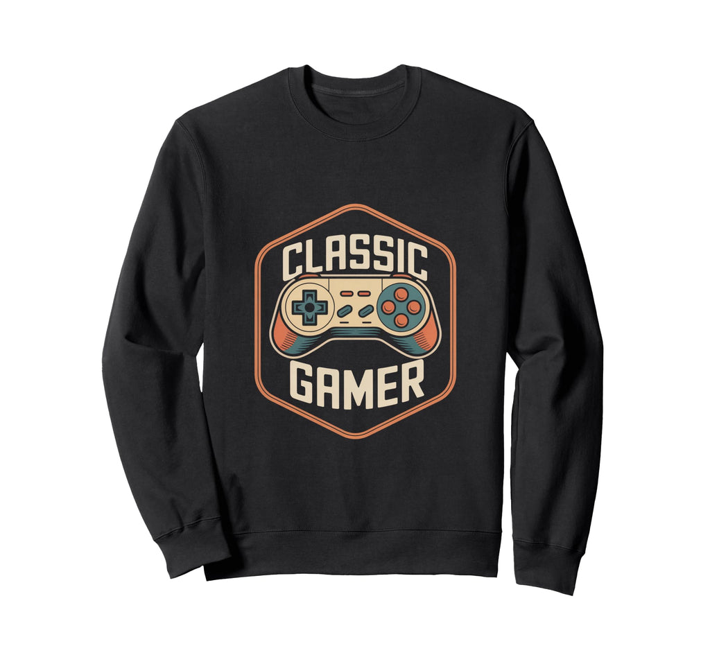 Gamer Controller Gaming Badge Sweatshirt - Graphic Print Men Women - T-Shirt, Sweatshirt, Hoodie