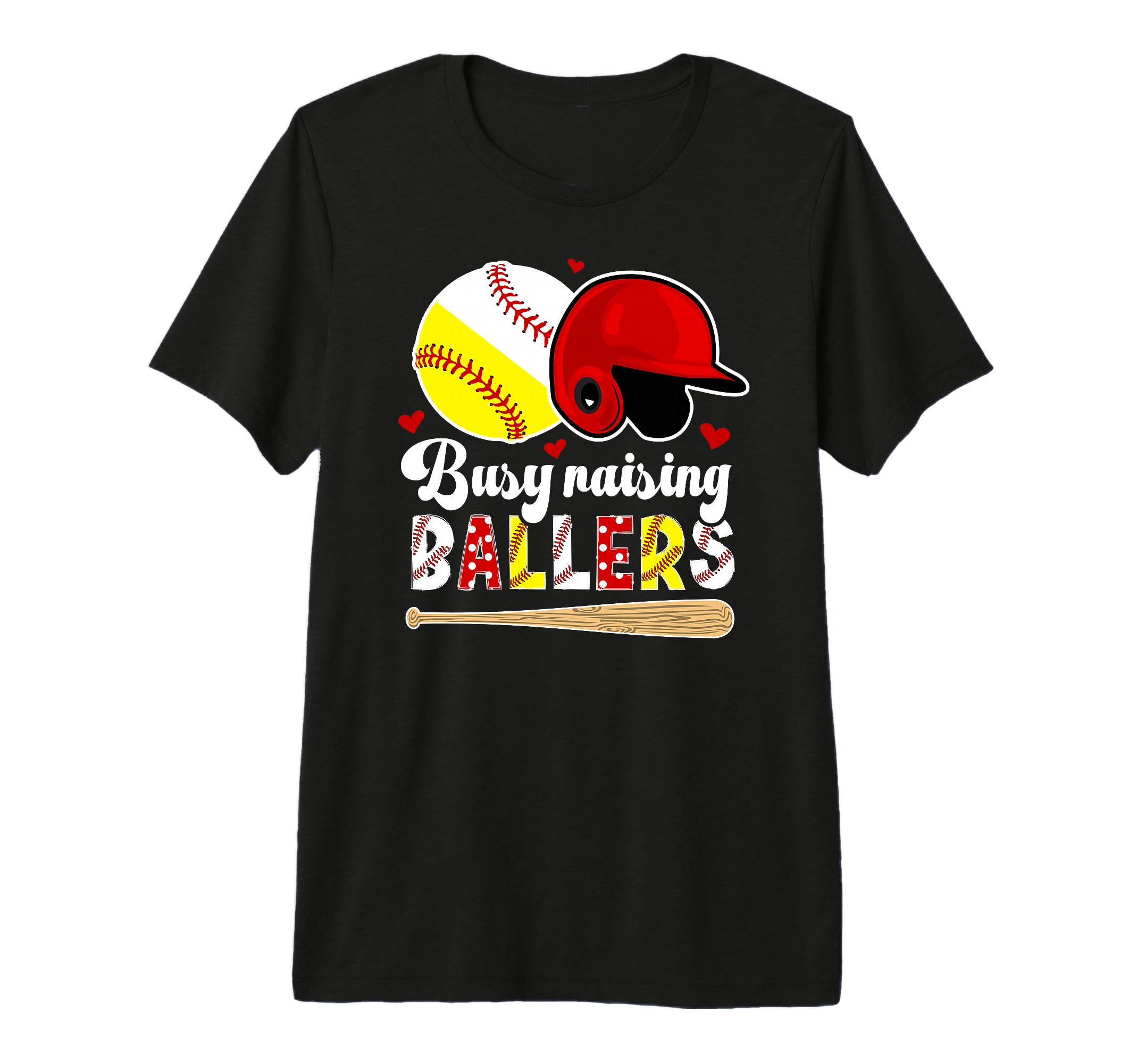 Busy Raising Ballers Baseball Softball Mom T-Shirt - Graphic Print Unisex - T-Shirt, Sweatshirt, Hoodie