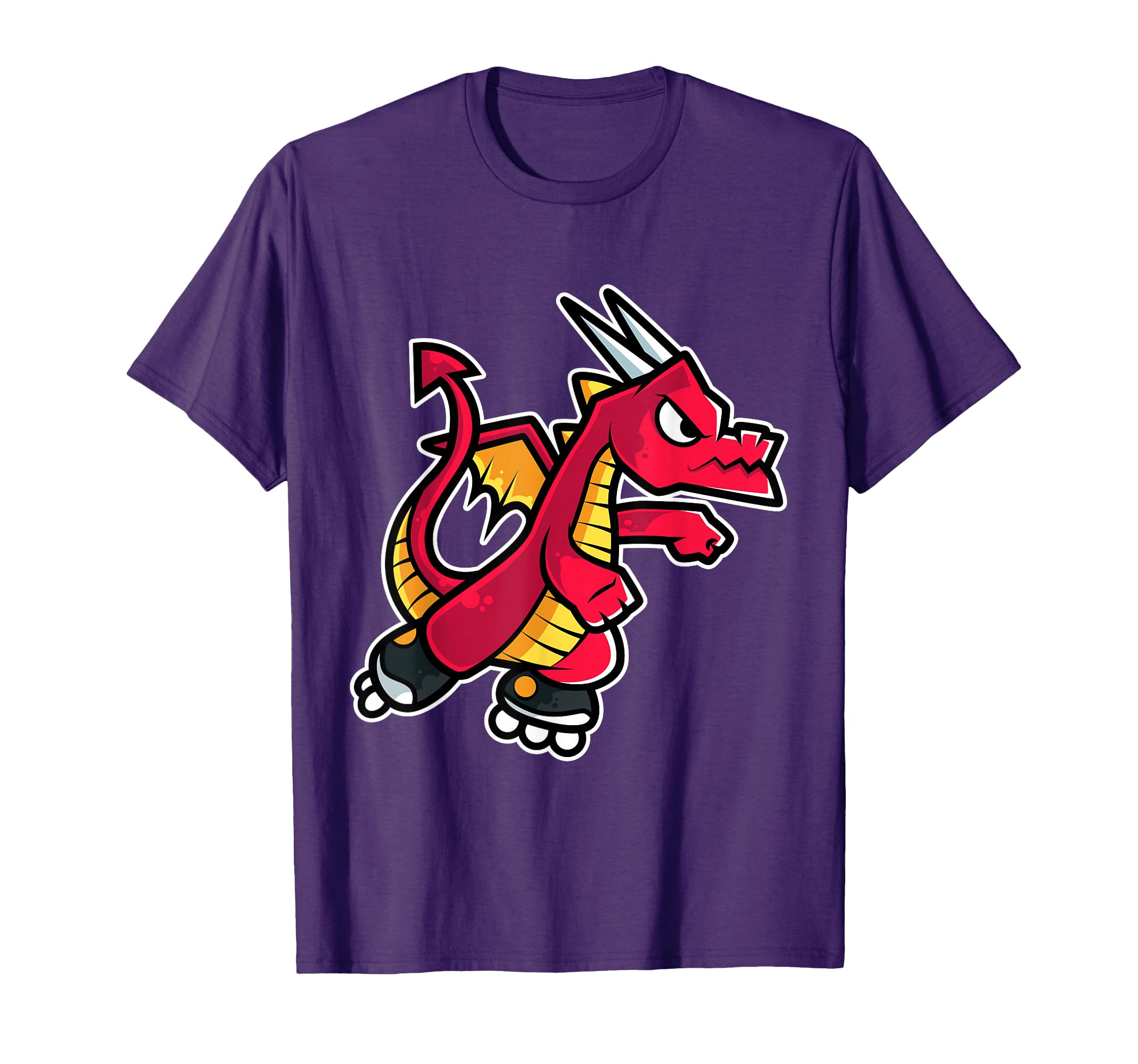 Red Fire Dragon Roller Skate T-Shirt - Fun Novelty Design Men Women - T-Shirt, Sweatshirt, Hoodie