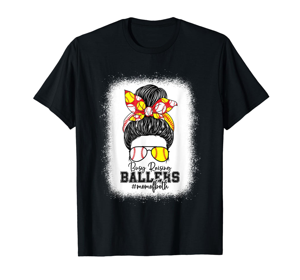 Busy Raising Ballers Softball Funny T-Shirt - Aesthetic Graphic Men Women - T-Shirt, Sweatshirt, Hoodie