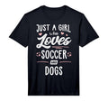 Just Who Loves Soccer And Dogs Gift T-Shirt - Minimalist Print Unisex - T-Shirt, Sweatshirt, Hoodie
