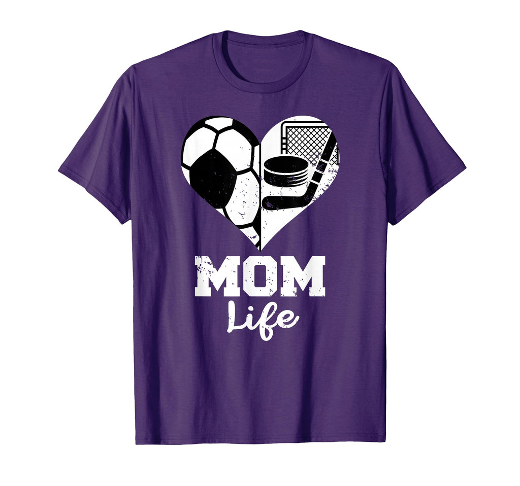 Mom Life Heart Funny Soccer Hockey T-Shirt - Aesthetic Graphic for Adults - T-Shirt, Sweatshirt, Hoodie