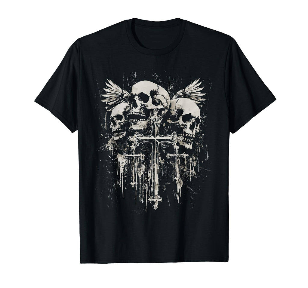 Skull Cross Y2K Goth Alt Grunge Gothic T-Shirt - Novelty Apparel Unisex - T-Shirt, Sweatshirt, Hoodie