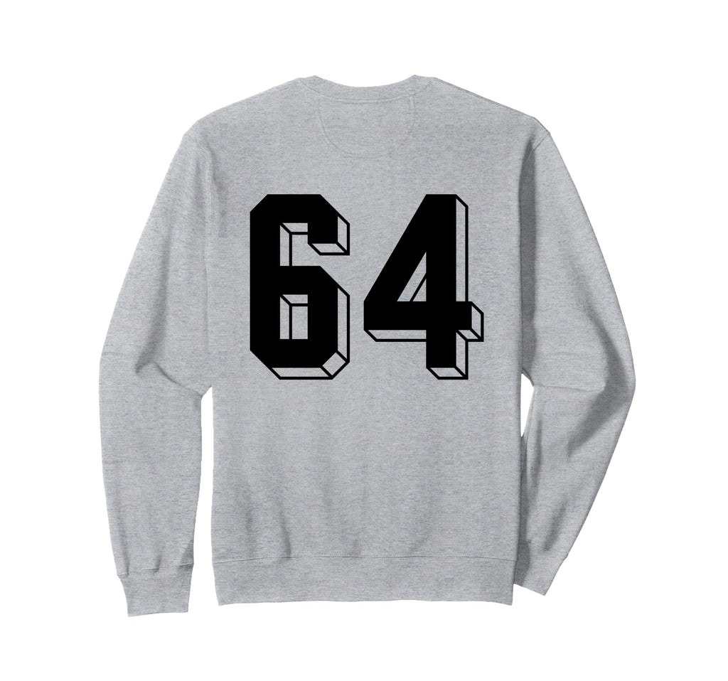 Number 64 Backside 80S 90S Team Jersey Sweatshirt - Novelty Apparel Unisex - T-Shirt, Sweatshirt, Hoodie