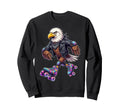Funny Bald Eagle Roller Skates Skater Sweatshirt - Trendy Graphic Unisex - T-Shirt, Sweatshirt, Hoodie