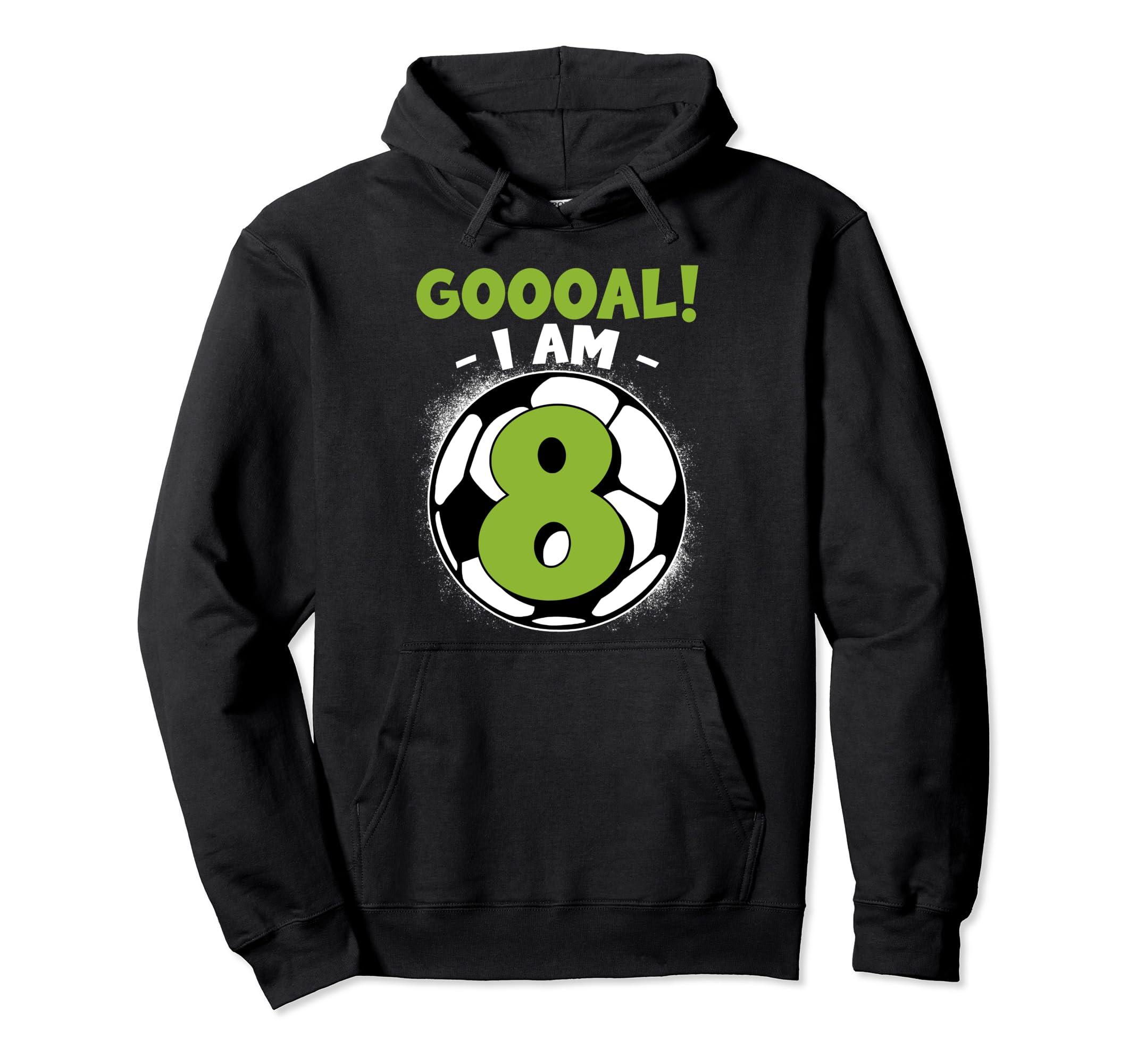 8 Year Old Birthday Soccer Themed Hoodie - Casual Everyday Wear Unisex - T-Shirt, Sweatshirt, Hoodie