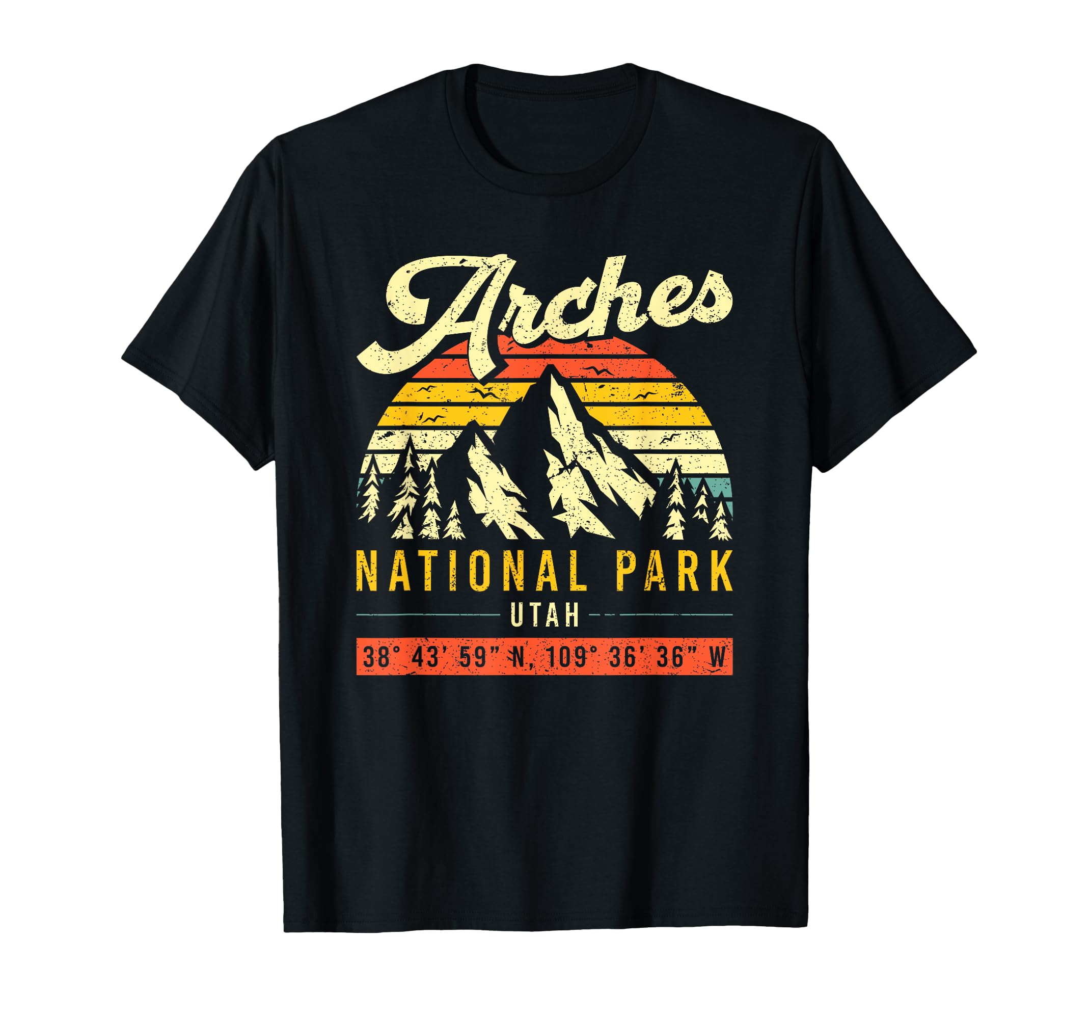 Arches Coordinates Utah National Park T-Shirt - Minimalist Print for Adults - T-Shirt, Sweatshirt, Hoodie