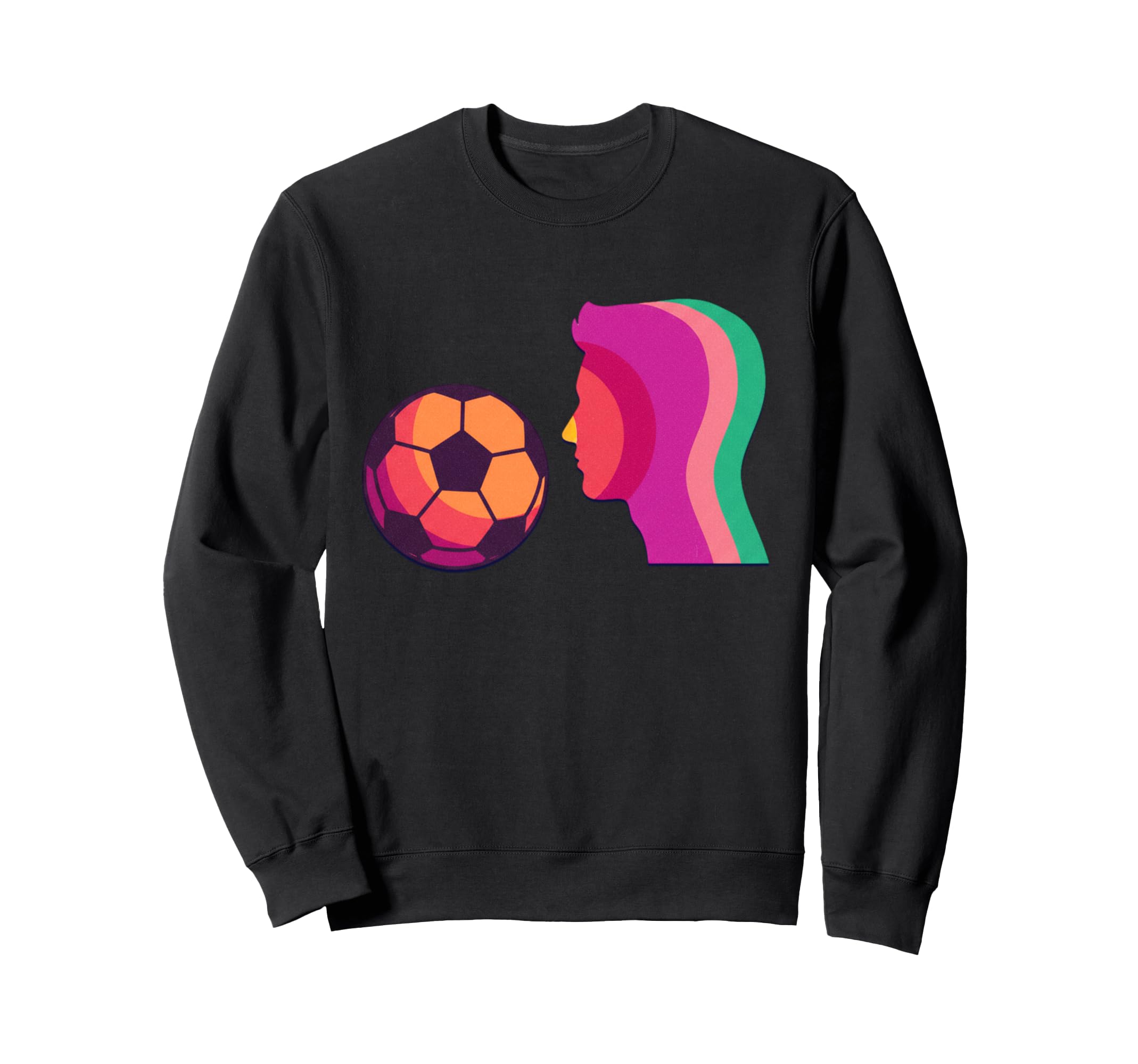 Abstract Soccer Silhouette Color Sweatshirt - Aesthetic Graphic Men Women - T-Shirt, Sweatshirt, Hoodie