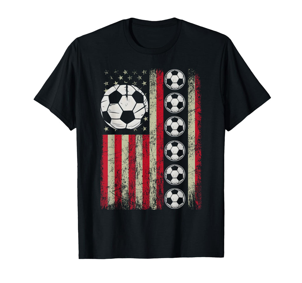 Distressed American Flag Soccer T-Shirt - Unique Graphic Men Women - T-Shirt, Sweatshirt, Hoodie