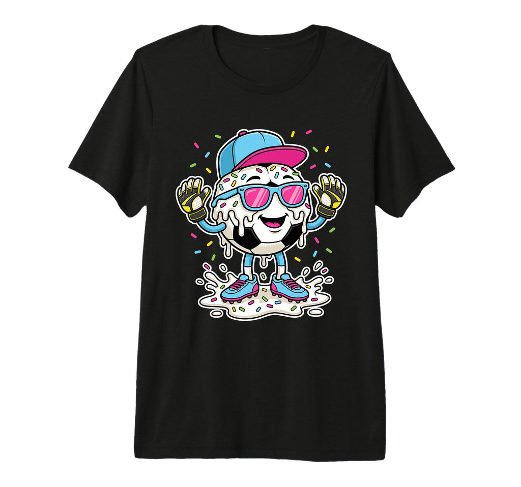 Soccer Ball Melting Ice Cream Drip T-Shirt - Novelty Apparel Men Women - T-Shirt, Sweatshirt, Hoodie
