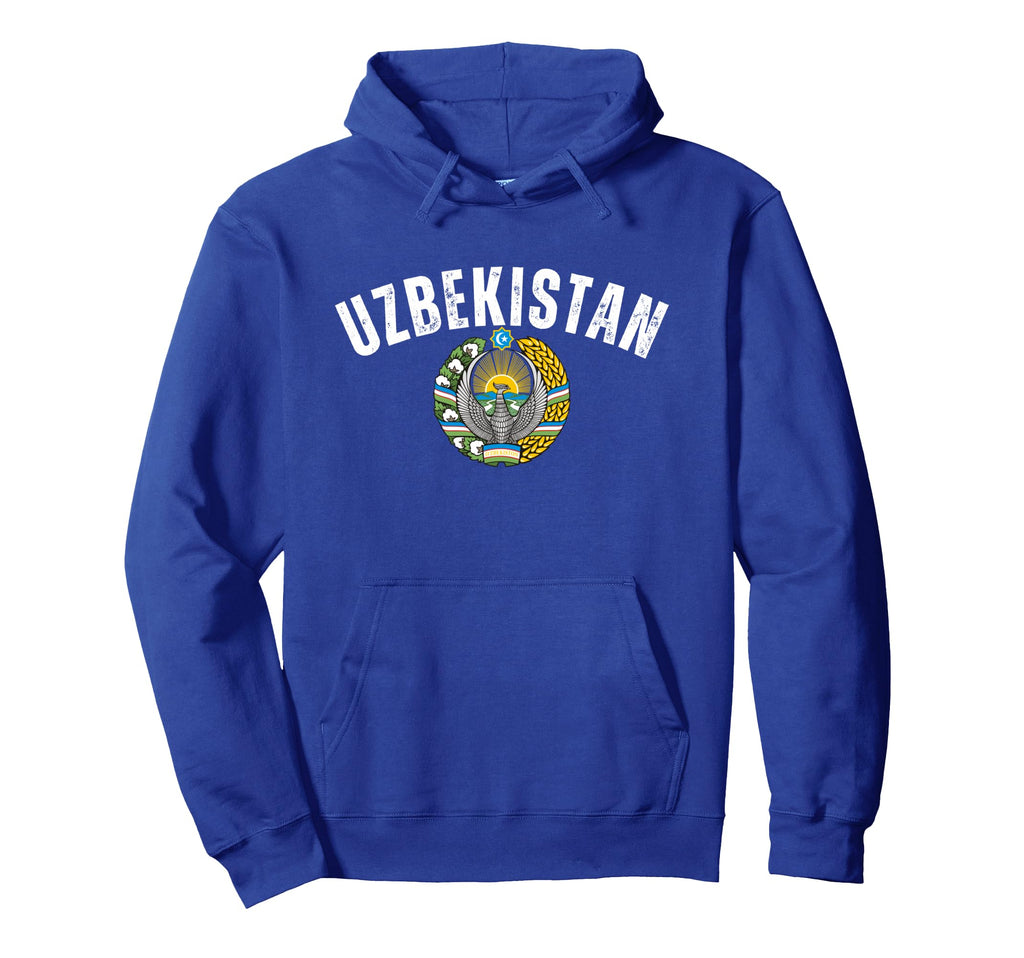Uzbekistan Pride Emblem Soccer Fan Hoodie - Casual Everyday Wear Men Women - T-Shirt, Sweatshirt, Hoodie